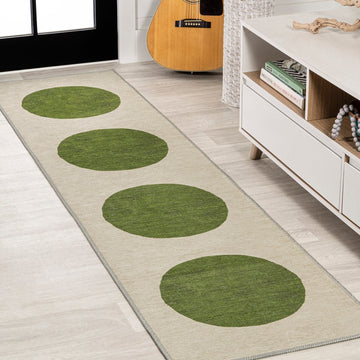 Cirkel Minimalist Geometric Dot Machine-washable Area Rug